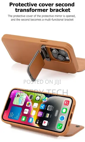Flip Case for iPhone 15 Pro Leather With Stand and Camera Pr