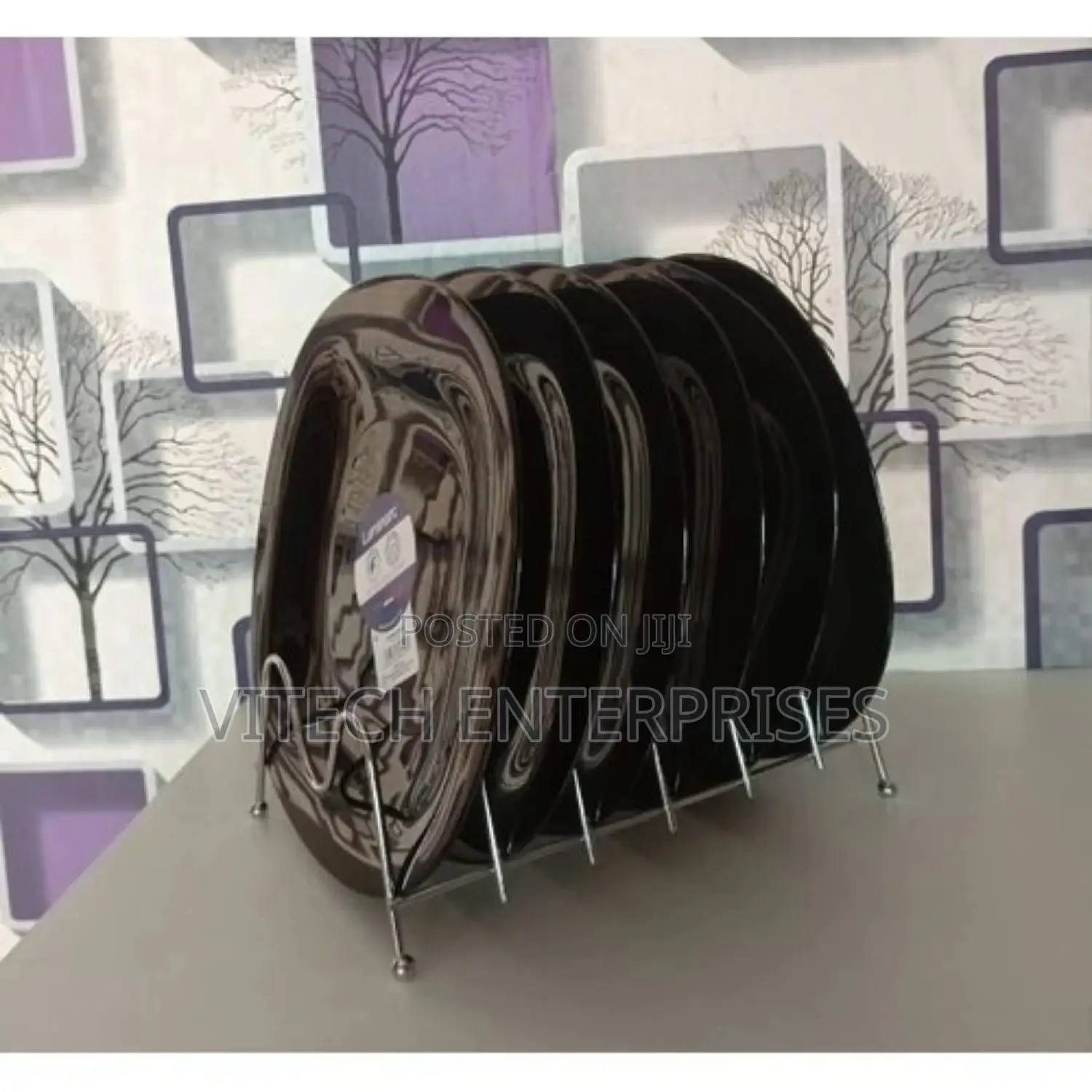 Luminarc Classy Carine Black Dinner Plates 6 Pieces