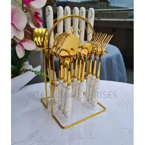 Marble Gold Cutlery Set