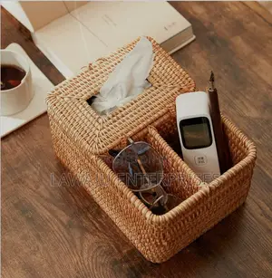 Rattan 3 Slots Storage Organizer
