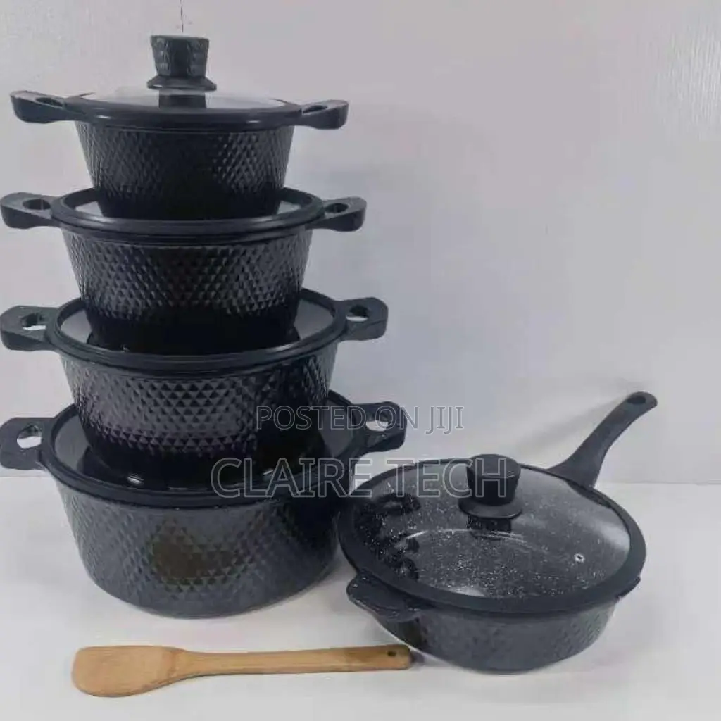 Black 11 PCS Bosch Cookware Set With Silicon Lid
