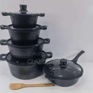 Black 11 PCS Bosch Cookware Set With Silicon Lid