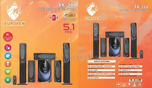 Home Theater!Euroken Ek-211 Sound System With 2 Tall Boys