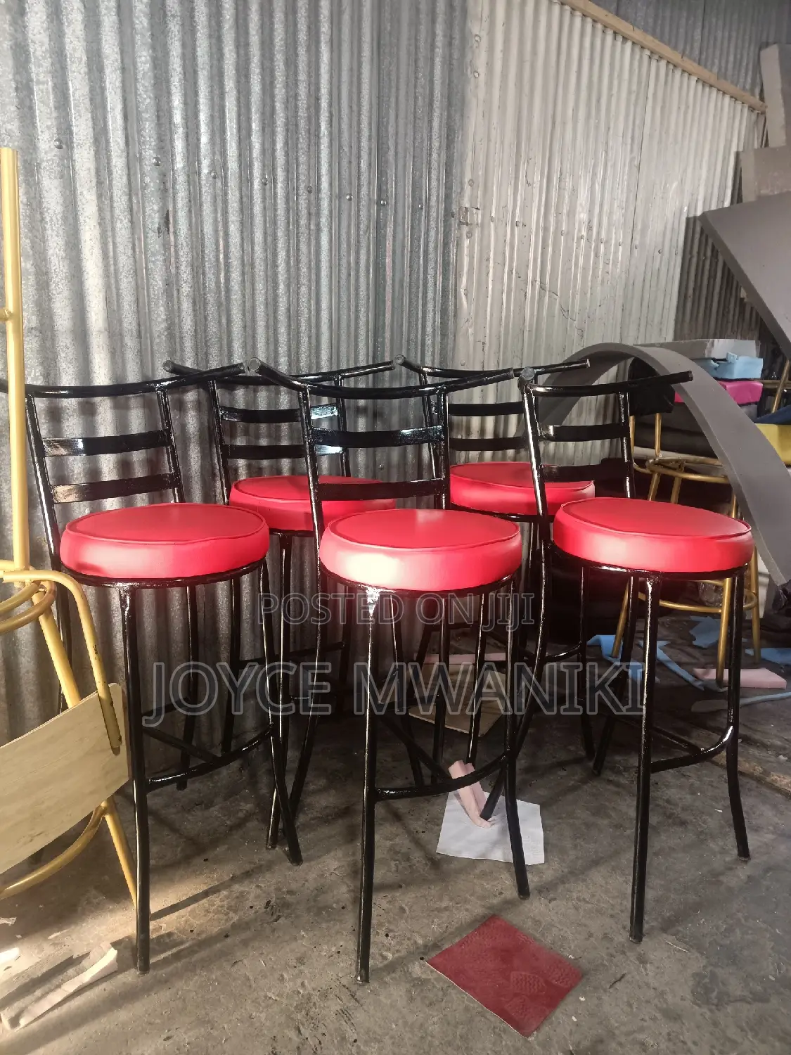 Highstools Restaurant Chairs, Red Colour