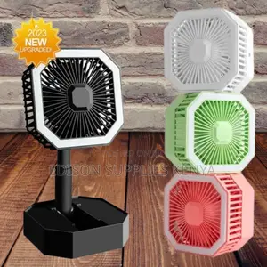 Fan Rechargeable Desk Fan With Lamp. Portable Fan Table Fan