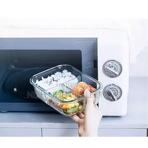 3 Grid Microwave - Safe Partitioned Glass Lunch Box