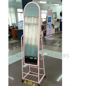 Pink Dressing Mirror With Shoe Rack 
