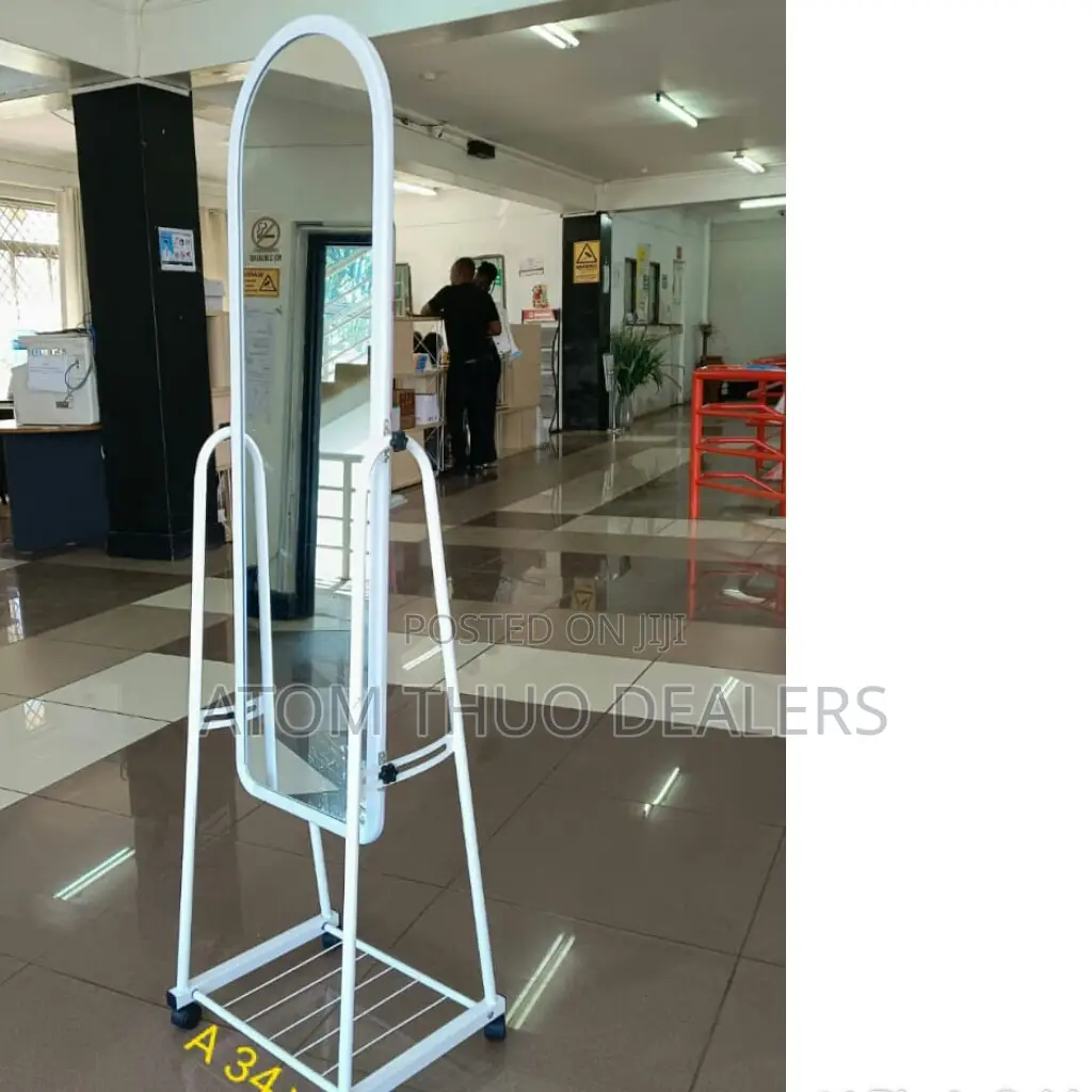 White Dressing Mirror With Shoe Rack Black