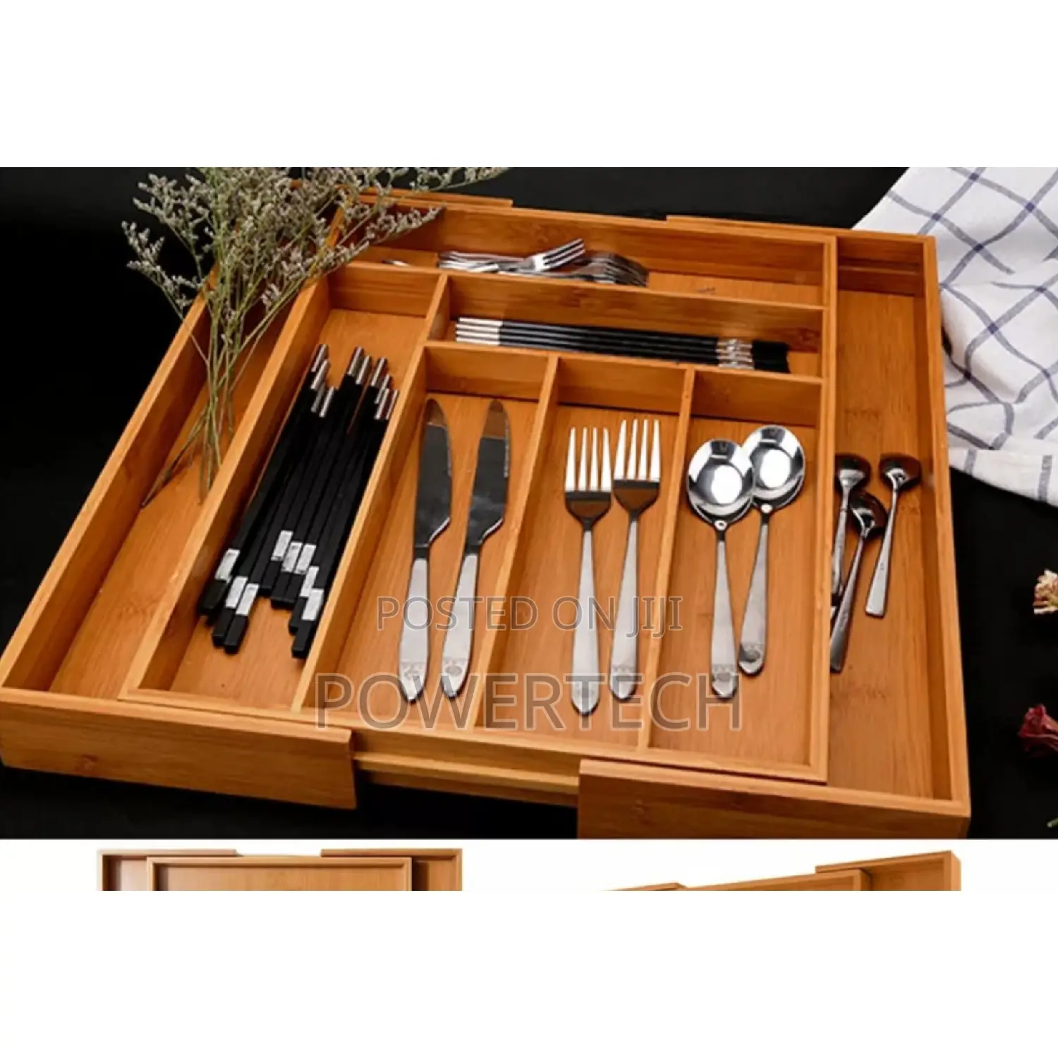 Multifunctional Bamboo Drawer Organizer