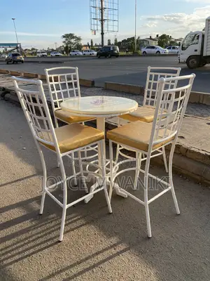 High Chairs Restaurant Set, Powder Coated Frame and Gold .