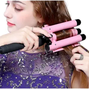 Hair Curler With Tripple Barrel Iron Available