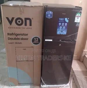 VON 138litres Double Door Fridge-Refrigerator Black