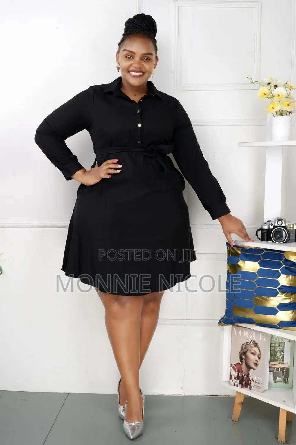 Stylish Black Shirt Dress