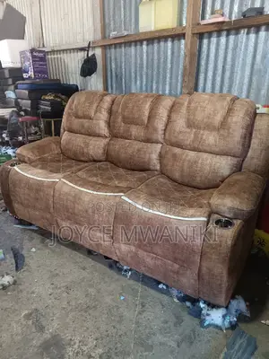 Semi Reclining Sofa, 3 Seater Light Brown.
