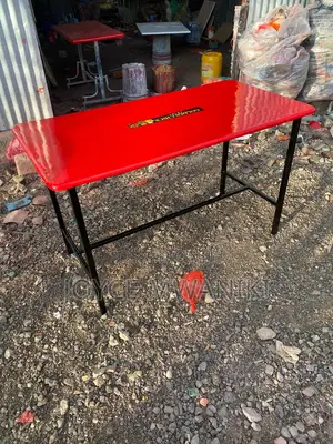Restaurant Table, Red Marble With Logo 4ft by 2 Ft.