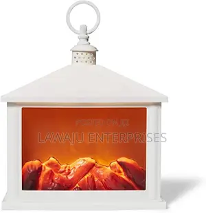 White Mini Fire Place Lantern