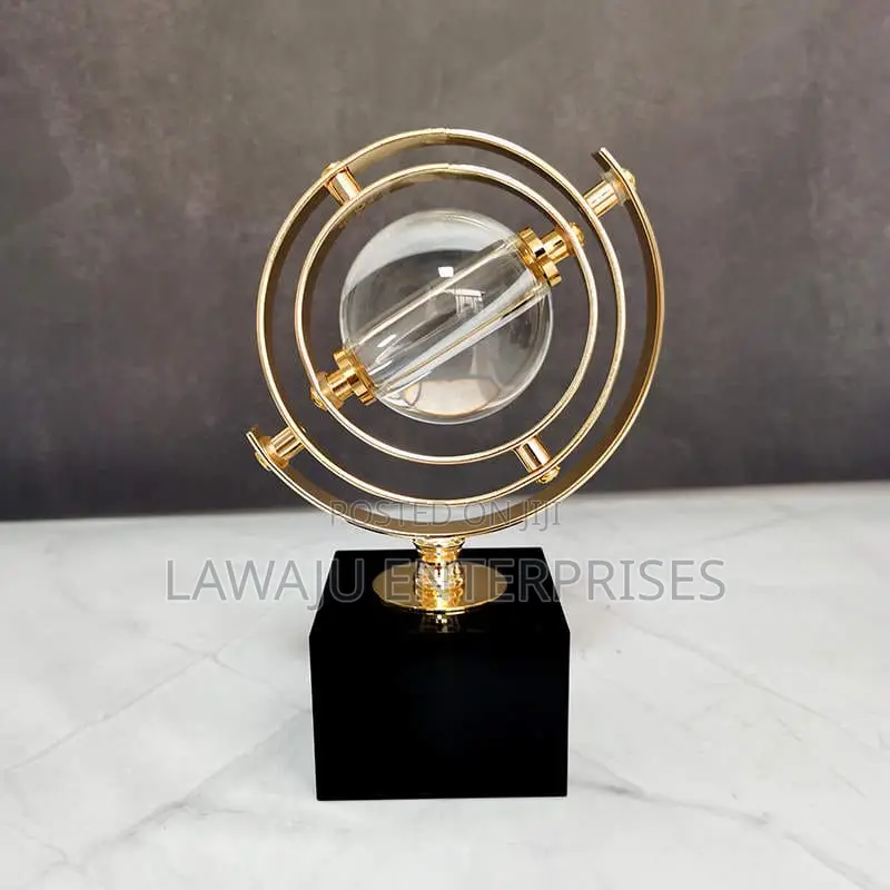 Crystal Globe Metallic Ornaments Decor