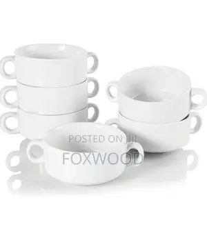 CERAMIC BOWL WITH 2 HANDLES Set of 6*