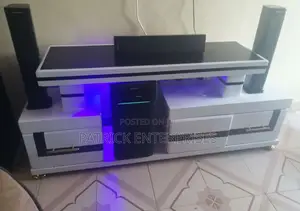 Morden Wooden TV Stand With LED Lights