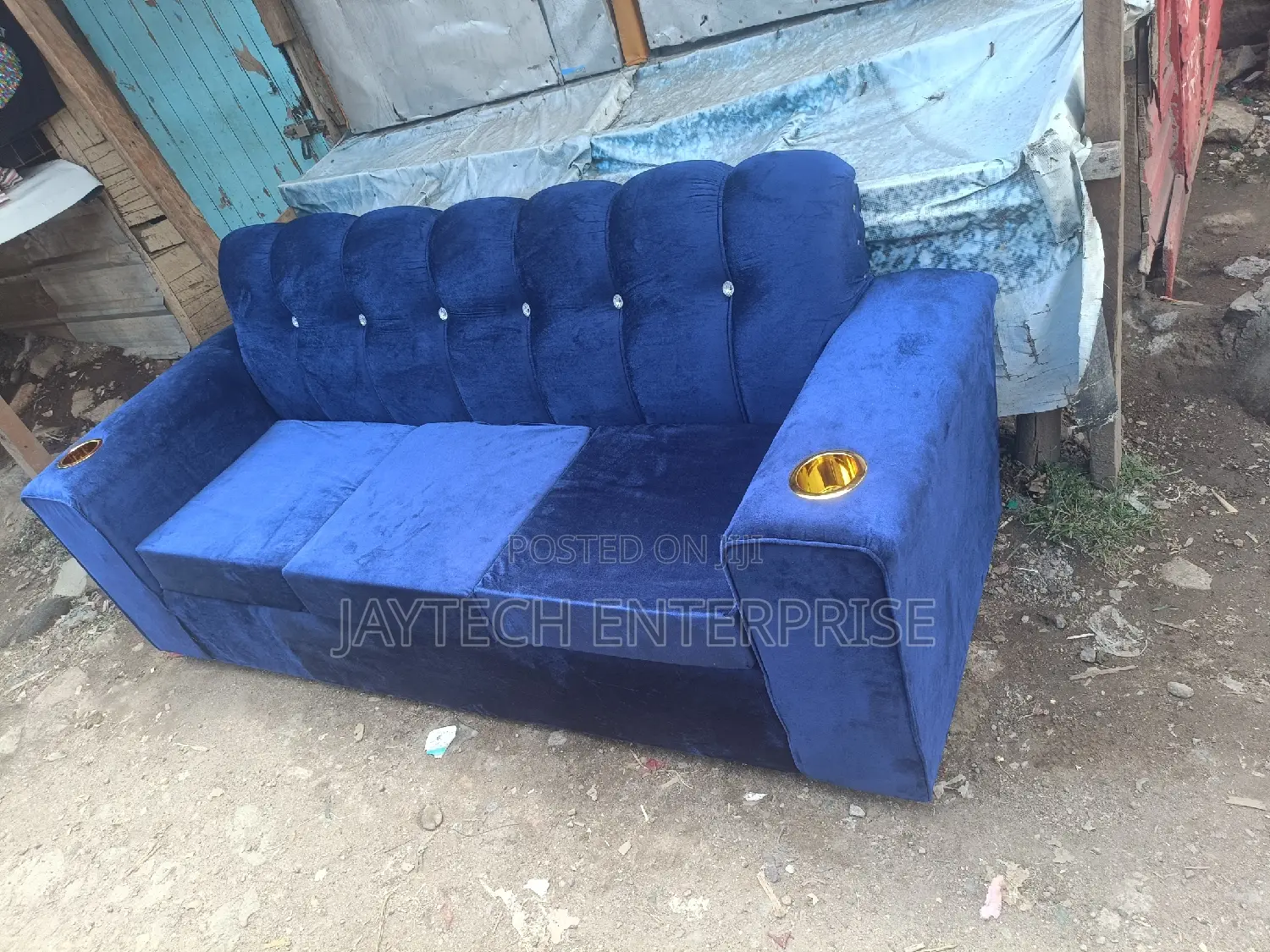 Navy Blue 3 Seater Sofa