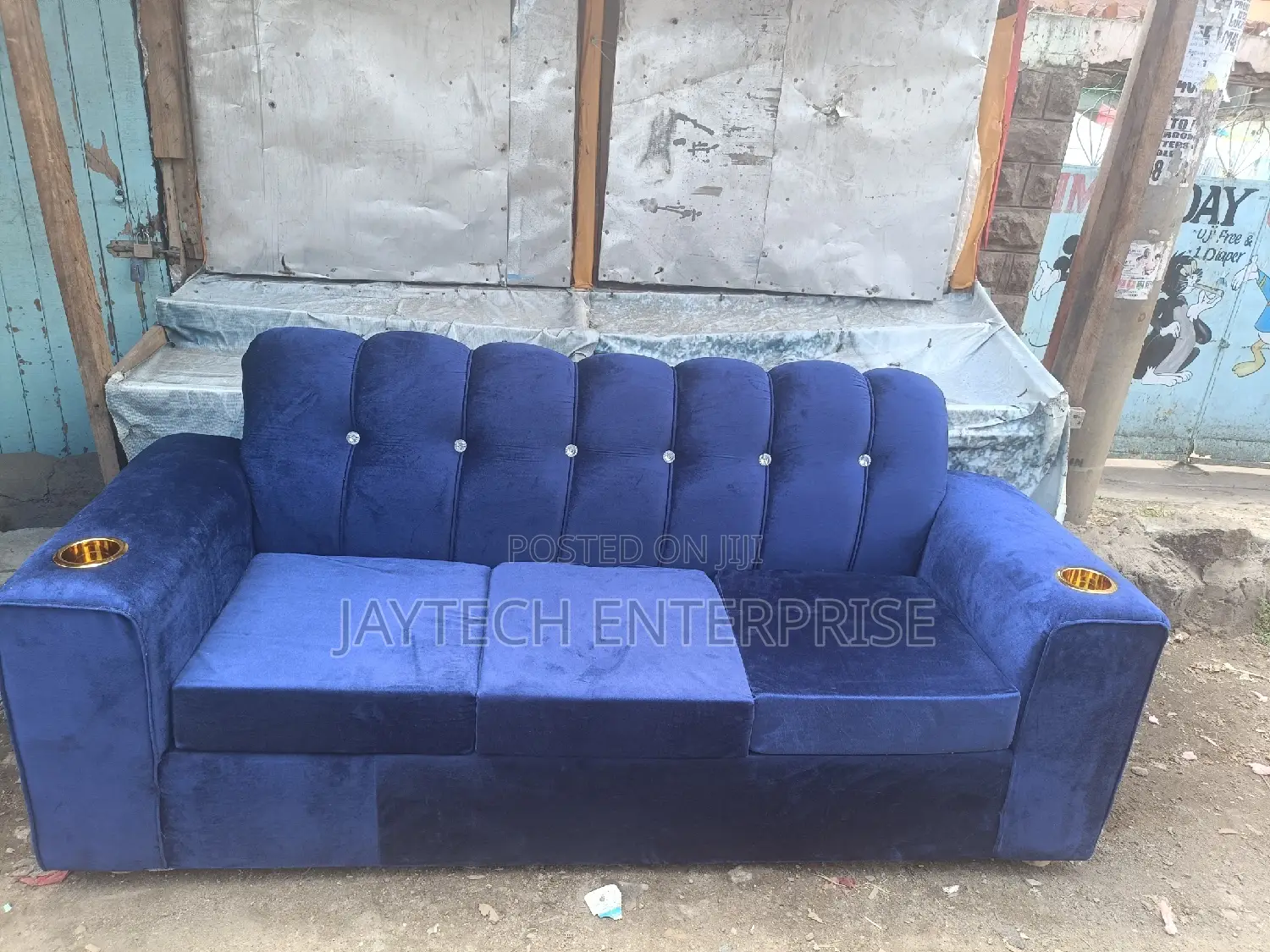 Navy Blue 3 Seater Sofa