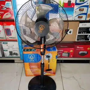 Black URK 16 Inches Standing Fan With Strong Round Base