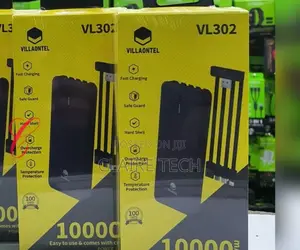 Black Villaon V302 10000mah Power Bank With Detachable Cable