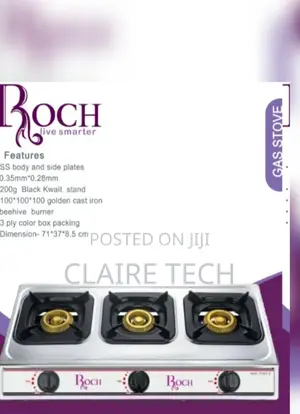 Roch 3 Burner Table Top Gas Cooker Stainless