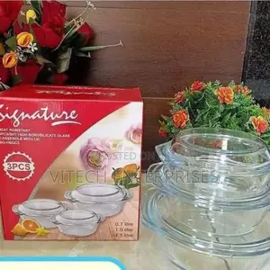 Signature Glass Casserole Set With Lids - Set of 3pcs