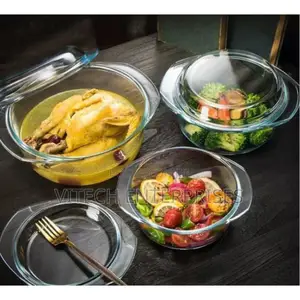 Signature 3pcs Glass Casserole Set With Lids