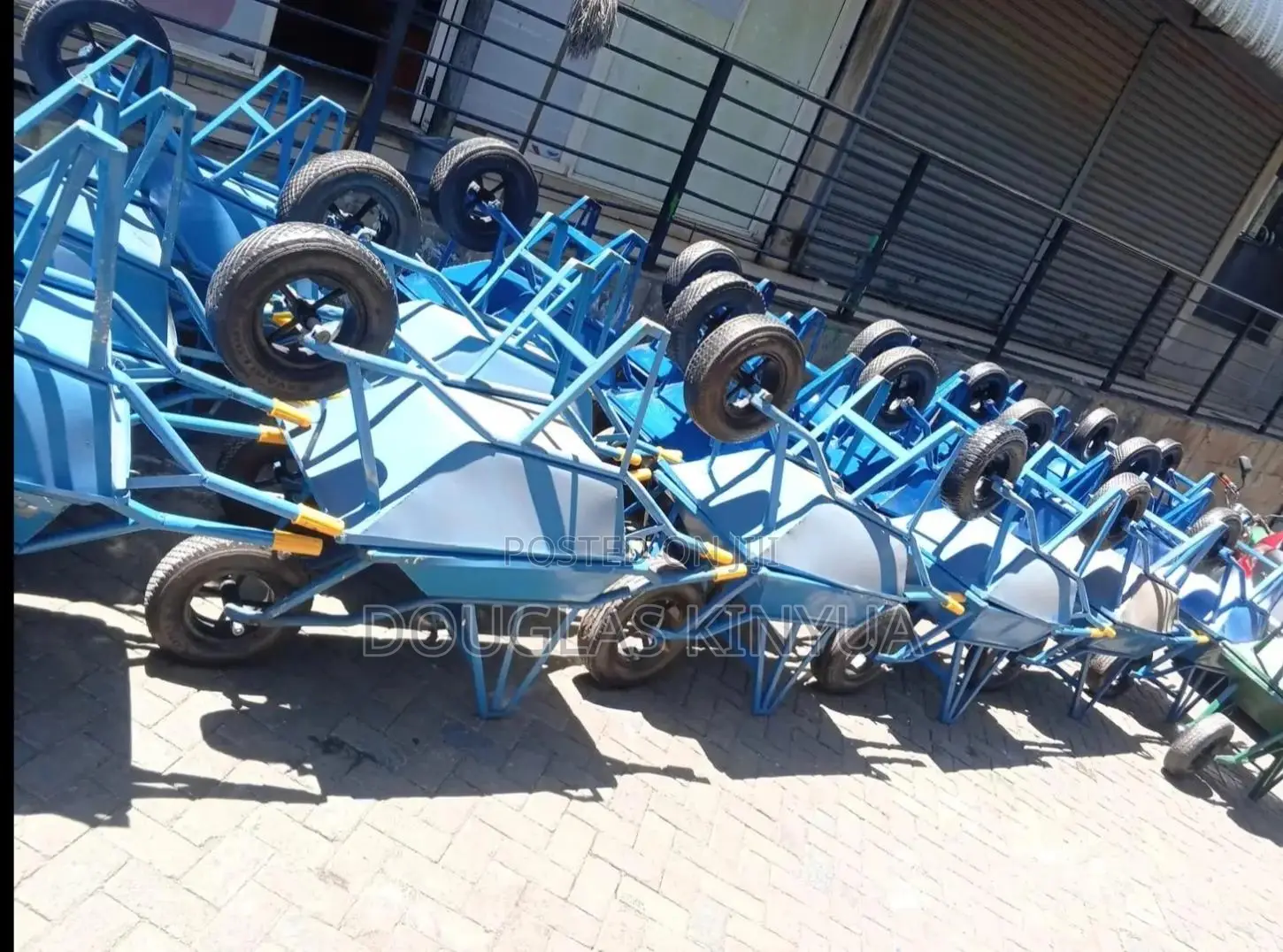 Heavy Duty Black Sheet Wheelbarrow.