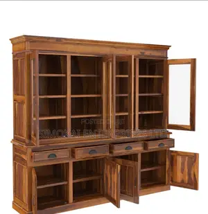 Elite Modern Rustic Solid Wood Dining Large Buffet Hutch