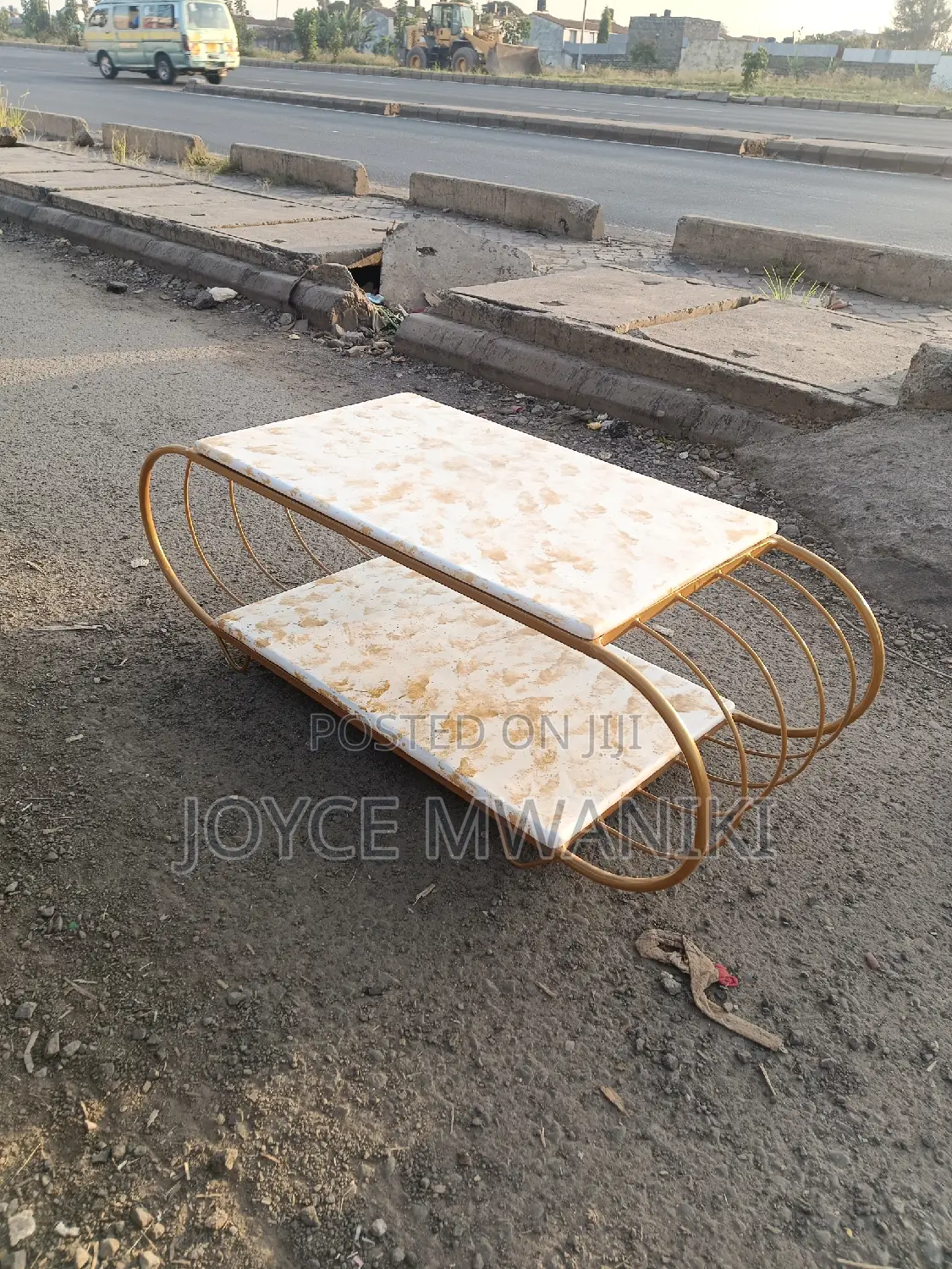 Marble Coffee Table, White and Gold.