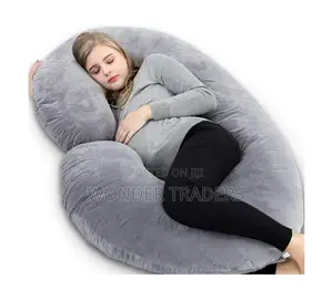 Pregnancy Pillow, Body Pillow With Zippered Cover (Grey) -