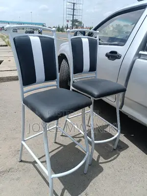 Bar Chairs, Powder Coated White Colour.