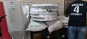 Round Plastic Table and Plastic Chairs