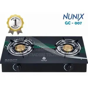 Nunix GC-007 Auto Ignition Table Top Glass Top 2 Burner Gas