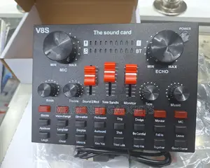 V8S Sound Card With 2 Mics Slot, Volume, BT and Echo Control