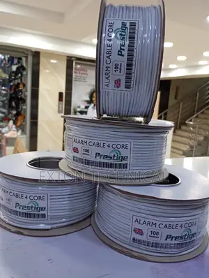 4 Core, White Alarm Cable 100m.