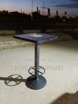 Restaurant Marble High Table, Powder Coated.