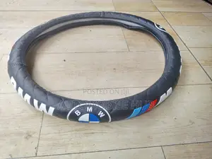 BMW Steering Wheel Cover Black Leather