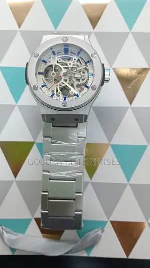Silver Hublot Automatic Metallic Strap Men's Watch