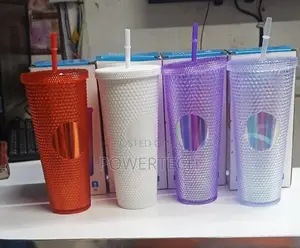 Ice Smoothie Cup Tumbler Party Cups With Re-Usable Straw