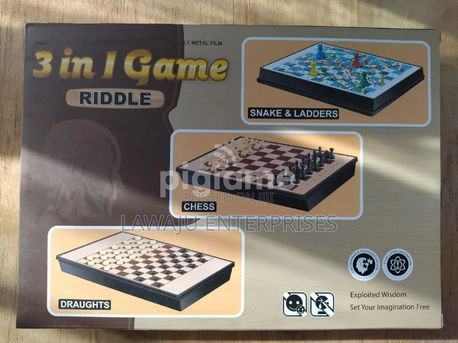 3 In 1 Board Game(Chess,Draught,Snakes And Ladders)