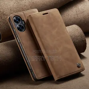 Realme C55, Luxury Shockproof Retro Flip Leather Wallet Card