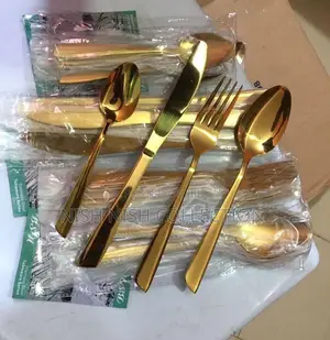 24 Piece Gold Heavy Gauge Stainless Steel Set