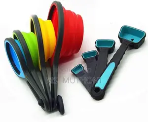 8pieces Colorful Siliconecollapsible Measuring Cup/Spoon Set