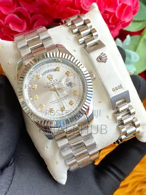 Silver Rolex Watch, With Bracelet Silver Rolex