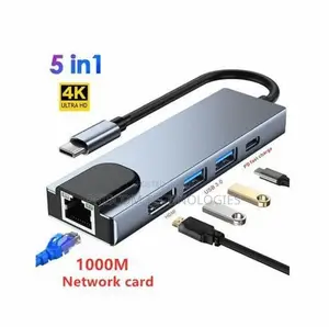 USB Type C 5 In1 To HDMI,Rj,Usb,Type Cadapter