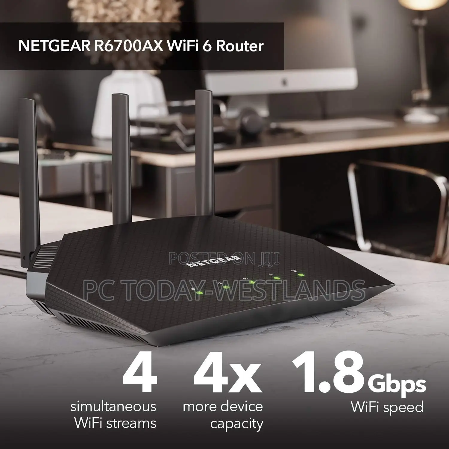 NETGEAR R6700AX 4-stream Dual-band Wifi 6 Router